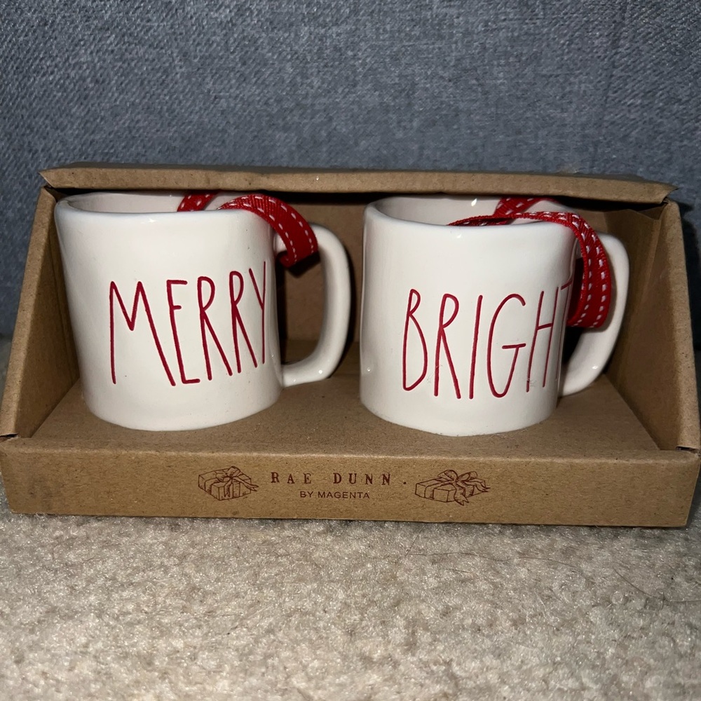 Rae Dunn mug ornament set